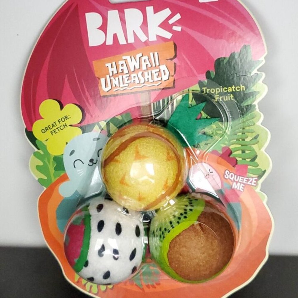 BARK Dog Toys Playtime is paradise w Hawaii Unleashed - TROPICATCH FRUIT - NEW